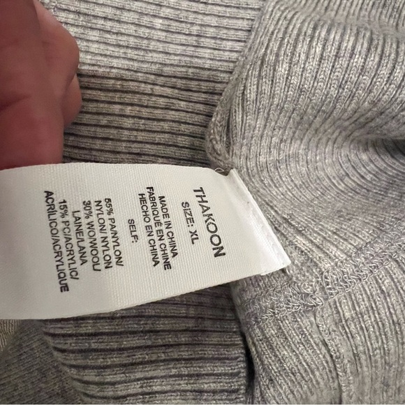 Thakoon Sweater full zip oversized hoodie, size XL, color heather gray NWT - Picture 9 of 9